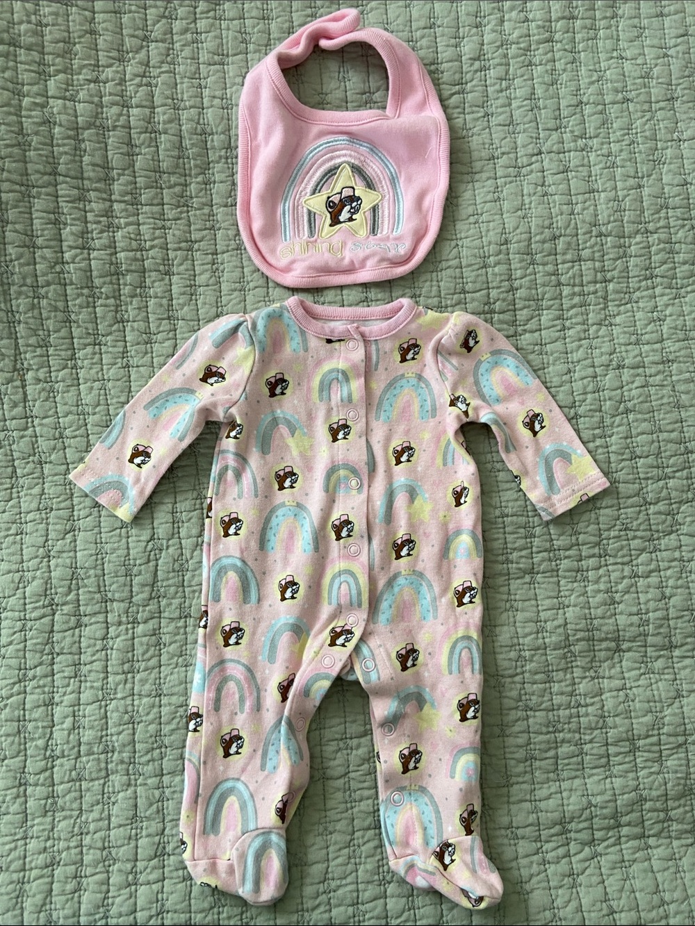 BUC-EES Baby girl one piece and bib